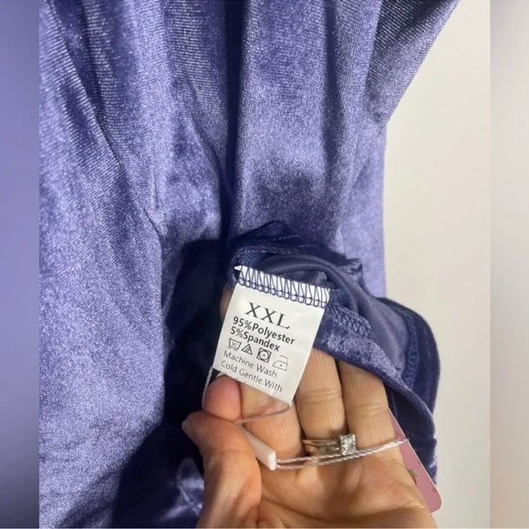 IDOPIP Women's Velvet Blazer Jacket Purple NWT XXL - Picture 5 of 10